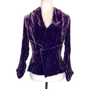 Spiegel purple velvet blazer top
